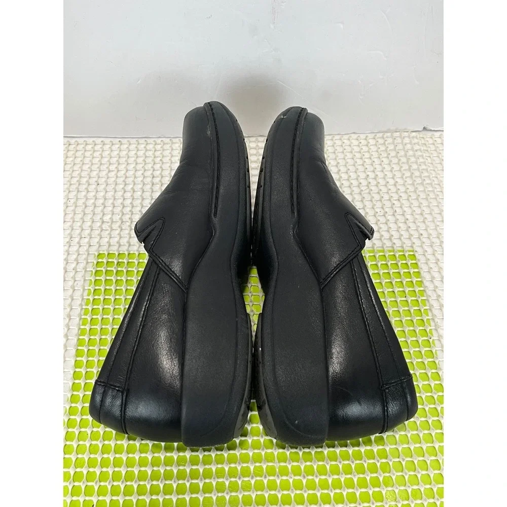 Dansko‎ Slip On Loafers Nurse Wedge Shoes Women's Size 38 7.5-8 Black Leather